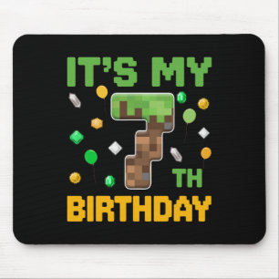 Birthday Boy It's My 7th Birthday Gamer Pixel Numb Mouse Pad