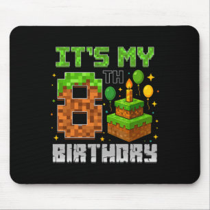 Birthday Boy It's My 8th Birthday Gamer Pixel Boy  Mouse Pad