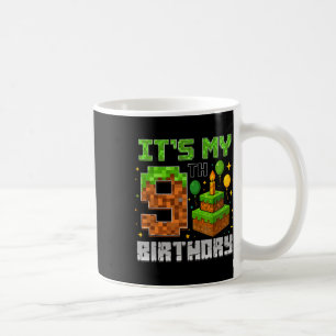 Birthday Boy It's My 9th Birthday Gamer Pixel Boy  Coffee Mug