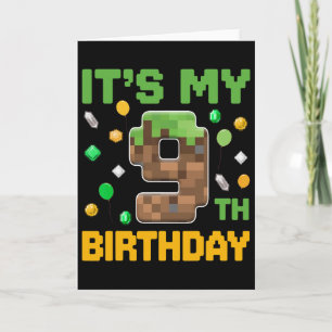 Birthday Boy It's My 9th Birthday Gamer Pixel Numb Card