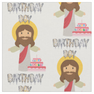 birthday boy jesus christmas fabric
