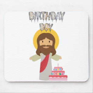 birthday boy jesus christmas mouse pad