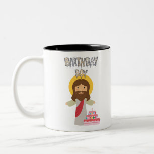 birthday boy jesus christmas Two-Tone coffee mug