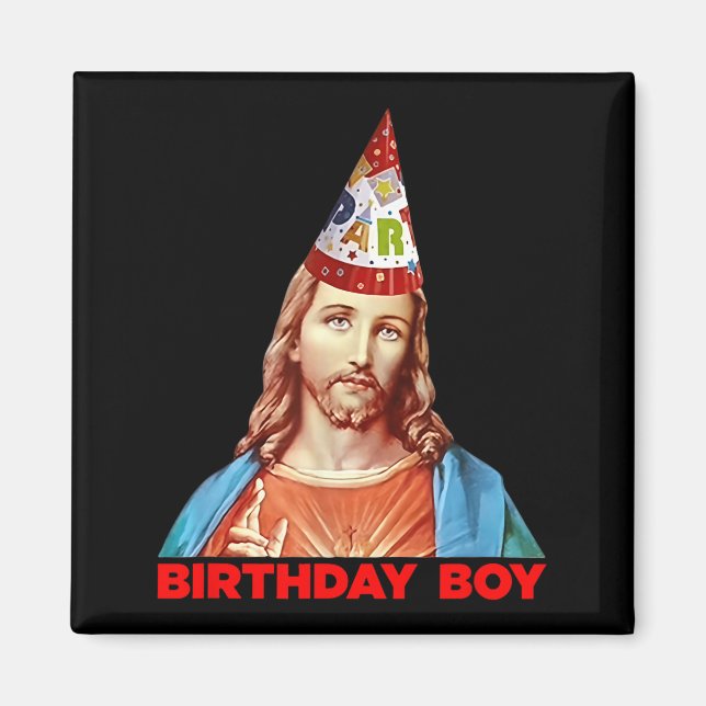 Birthday Boy Jesus Funny Christmas Party Hat  Magnet (Front)