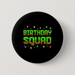 Birthday Boy Kid Birthday Squad Gamer Pixel Family 6 Cm Round Badge