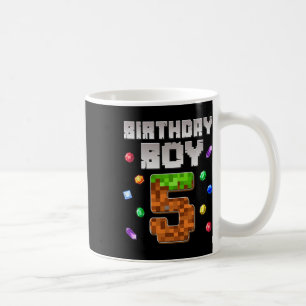 Birthday Boy Kids 5th Birthday 5 Year Old Gamer Pi Coffee Mug