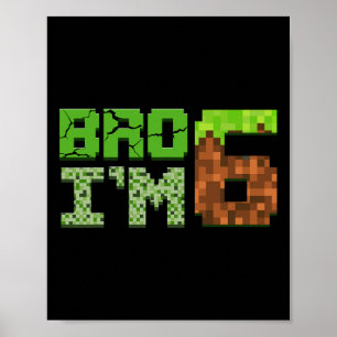 Birthday Boy Kids 6th Birthday 6 Year Old Gamer Pi Poster