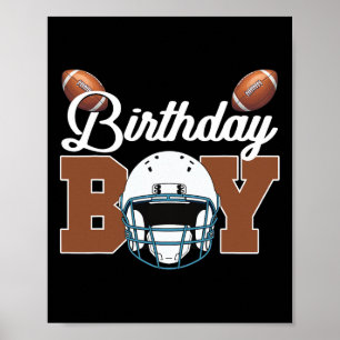 Birthday Boy Kids Football Birthday Party Boys Tod Poster