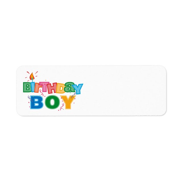 Birthday Boy Letters Return Address Label (Front)