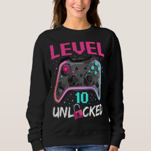 Birthday Boy Level 10 Unlocked 10 Years Old Gamer Sweatshirt