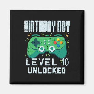 Birthday Boy Level 10 Unlocked Gamer Controller 10 Magnet