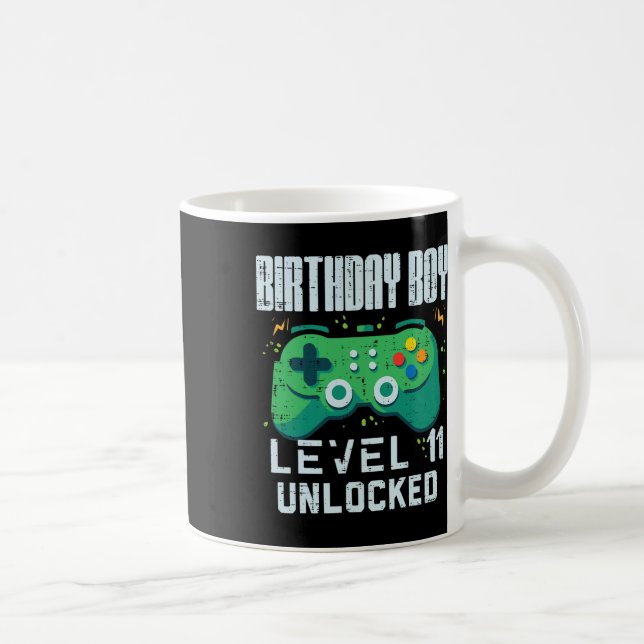 Birthday Boy Level 11 Unlocked Gamer Controller 11 Coffee Mug (Right)