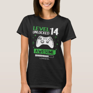 Birthday Boy Level 14 Unlocked Video Game Birthday T-Shirt