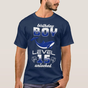 Birthday boy level 15 unlocked dolphin lover 15th T-Shirt