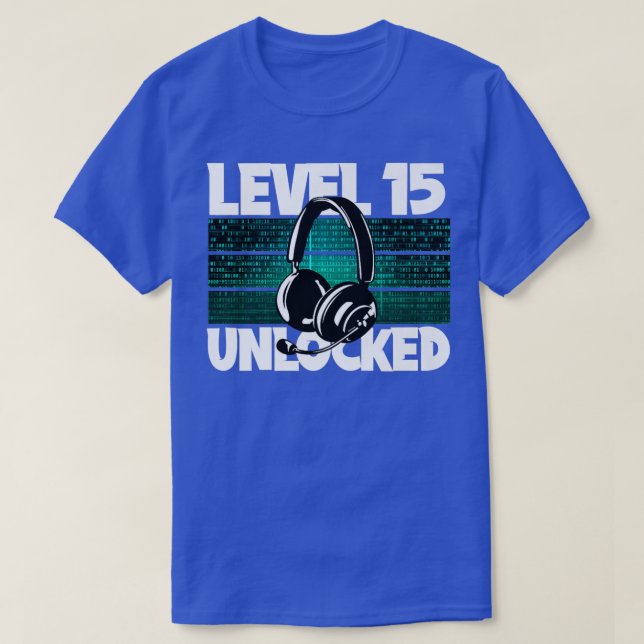 Birthday Boy Level 15 Video Game Birthday Boys  T-Shirt (Design Front)