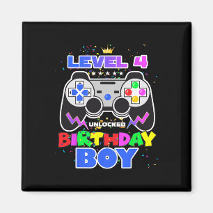 Birthday Boy Level 4 Unlocked Video Game 4th Birth Magnet