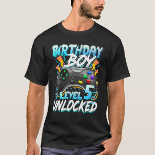 Birthday Boy Level 5 Unlocked Video Game Birthday  T-Shirt