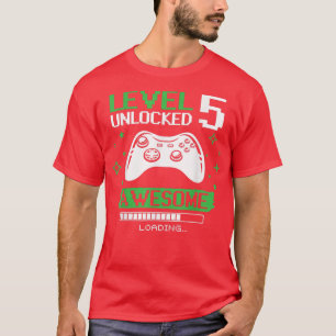 Birthday Boy Level 5 Unlocked Video Game Birthday T-Shirt