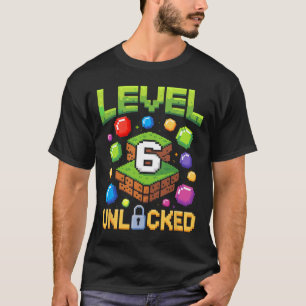 Birthday Boy Level 6 Unlocked 6th Birthday Game Pi T-Shirt