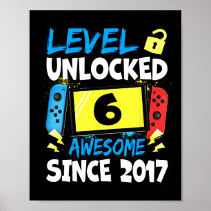 Birthday Boy Level 6 Unlocked Awesome 2017 Video G Poster
