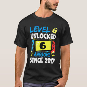 Birthday Boy Level 6 Unlocked Awesome 2017 Video G T-Shirt