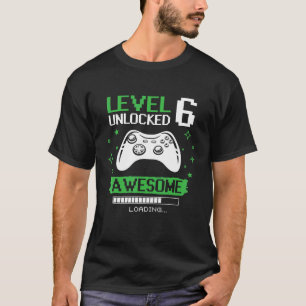 Birthday Boy Level 6 Unlocked Video Game Birthday  T-Shirt