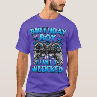 Birthday Boy Level 7 Unlocked 7th Birthday Boy Gam T-Shirt
