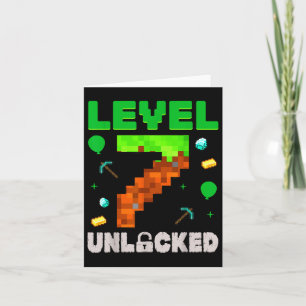 Birthday Boy Level 7 Unlocked 7th Birthday Game Pi Card