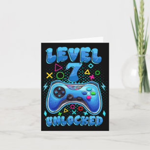 Birthday Boy Level 7 Unlocked Video Gamer Birthday Card