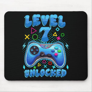 Birthday Boy Level 7 Unlocked Video Gamer Birthday Mouse Pad