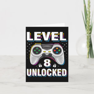 Birthday Boy Level 8 Unlocked Video Gamer 8 Years  Card