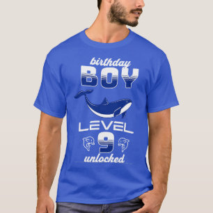 Birthday boy level 9 unlocked dolphin lover 9th bi T-Shirt