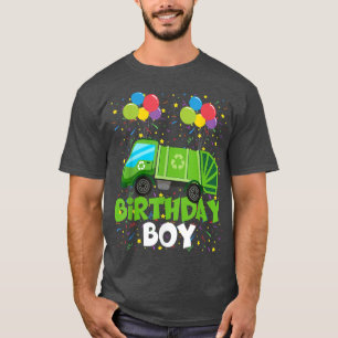 Birthday Boy Matching Garbage Truck Theme Party Ki T-Shirt