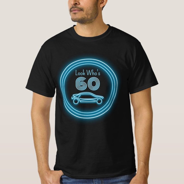Birthday Boy Men's Fast Car & Milestone Age Custom T-Shirt (Front)