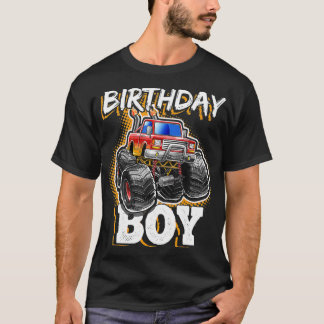 Birthday Boy Monster Truck Birthday Party Gift for T-Shirt