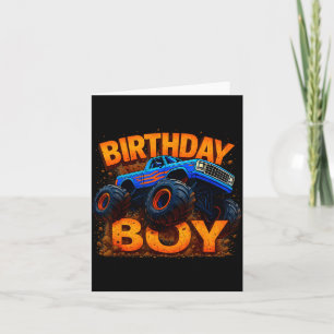Birthday Boy Monster Truck Funny Family Matching  Card