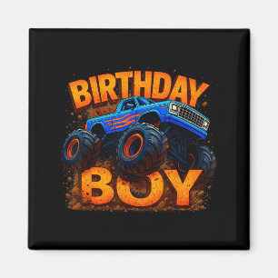 Birthday Boy Monster Truck Funny Family Matching Magnet