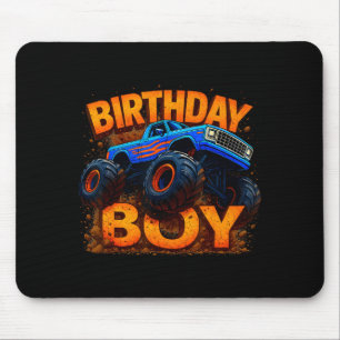 Birthday Boy Monster Truck Funny Family Matching Mouse Pad