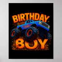 Birthday Boy Monster Truck Funny Family Matching 