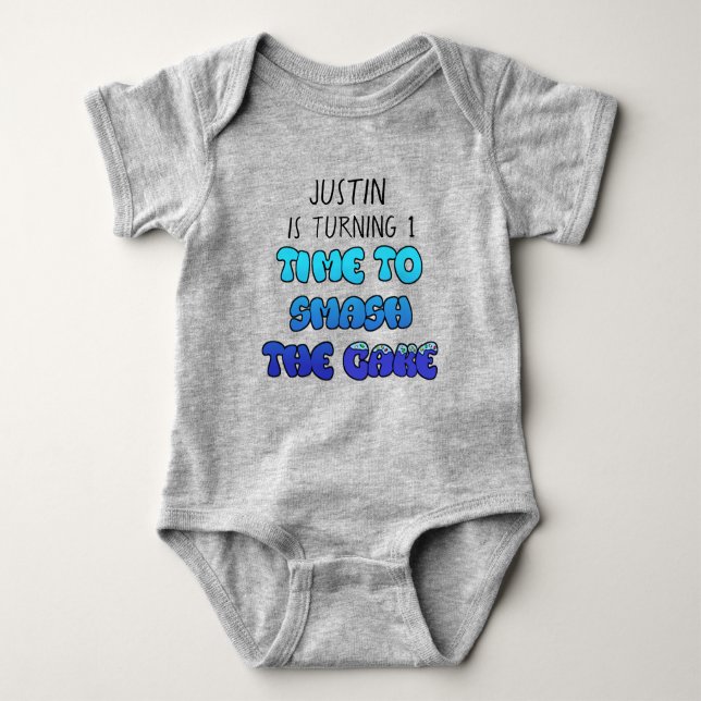 Birthday Boy, name and age, Smash Cake Shirt (Front)