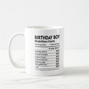 Birthday Boy Nutritional Label Coffee Mug