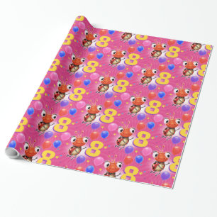 Birthday Boy or Girl age 8 Ladybug wrapping paper. Wrapping Paper