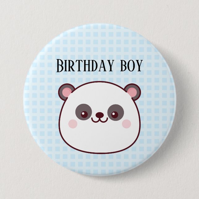 Birthday Boy Panda Kawaii  7.5 Cm Round Badge (Front)