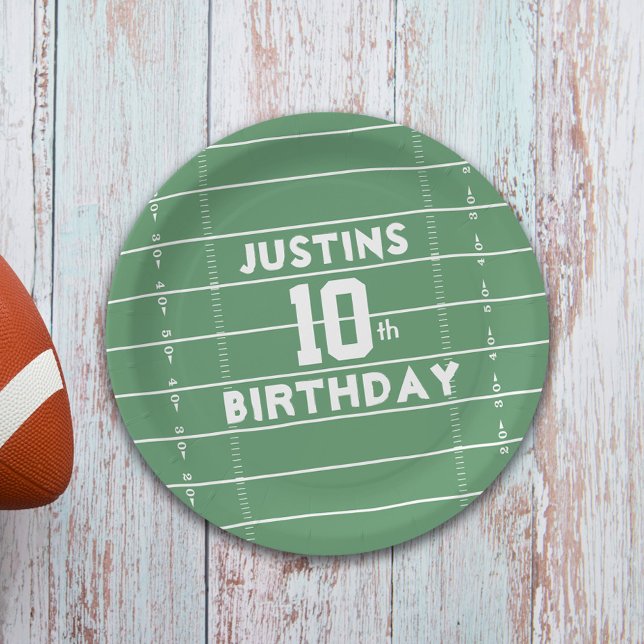 Birthday Boy Personalised Football Field Paper Plate (Creator Uploaded)