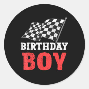 Birthday Boy Race Car Racing Car Driver Birthday C Classic Round Sticker