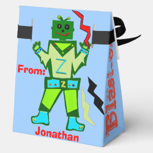 Birthday Boy Robot Blue Spaceship Blue Kids Favour Box