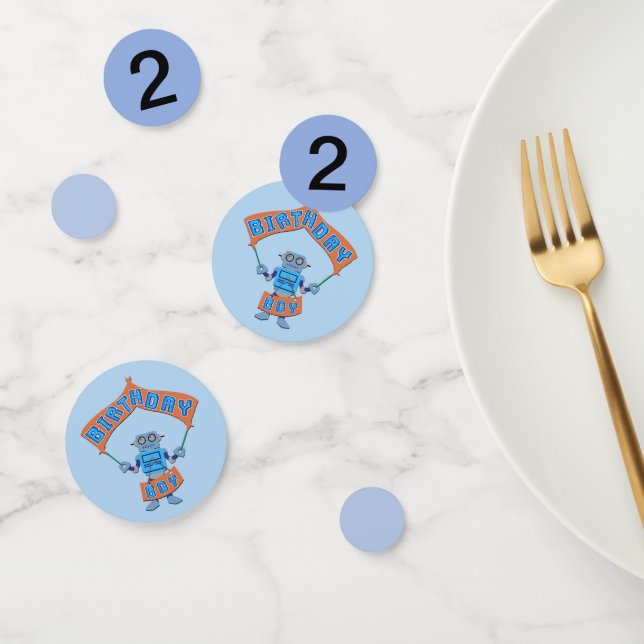 Birthday Boy Robot Confetti (Group)