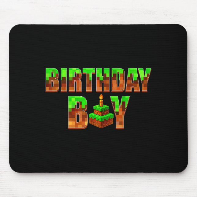 Birthday Boy Shirt Happy Birthday Video Game Xel K Mouse Pad (Front)