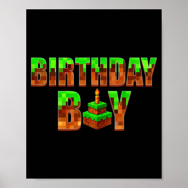Birthday Boy Shirt Happy Birthday Video Game Xel K Poster (Front)