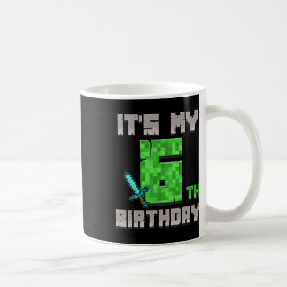 Birthday Boy Shirt It's My 6th Birthday Gamer Pixe Coffee Mug